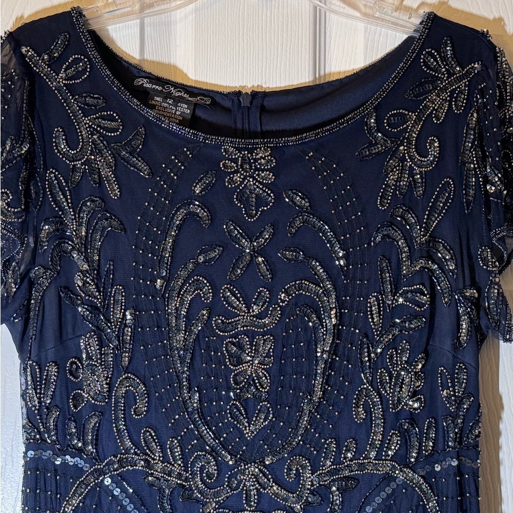 Pisarro Nights Midnight Blue Beaded Gown Mother of Bride/Groom - Picture 6 of 15